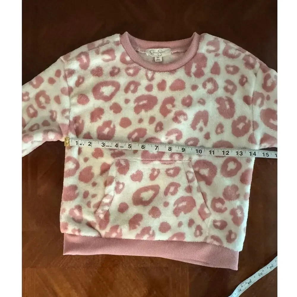 Jessica Simpson Girls Pullover Pink and White Leopard Print -Size 5/6